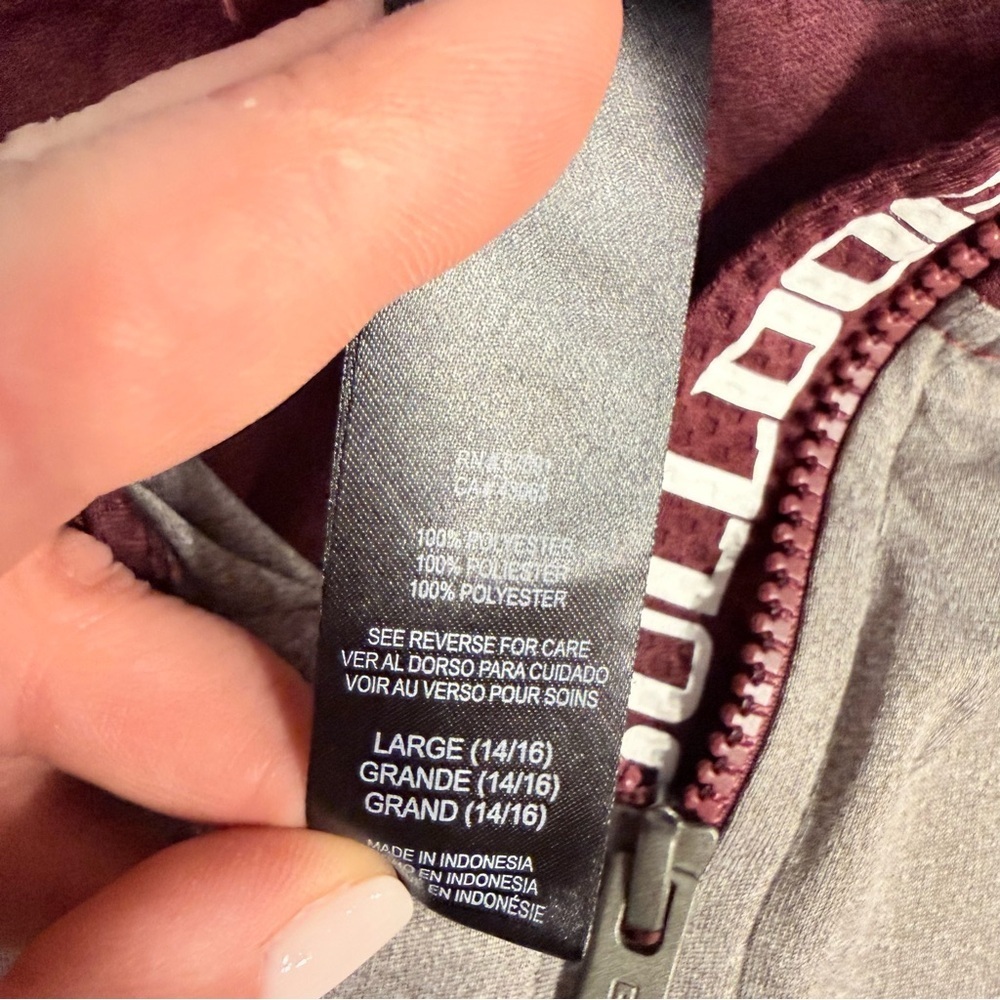 Kids Gen2 Mississippi State Quarter-Zip Pullover size large 14/16 maroon gray - Picture 4 of 6